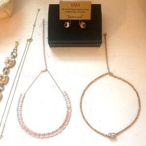 *REAL* 14K Rose Gold necklace/choker & earring SET
